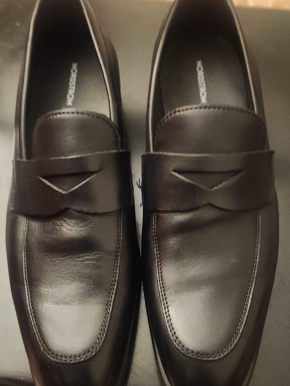 NORDSTROM Brand Men's Black Leather Penny Loafers